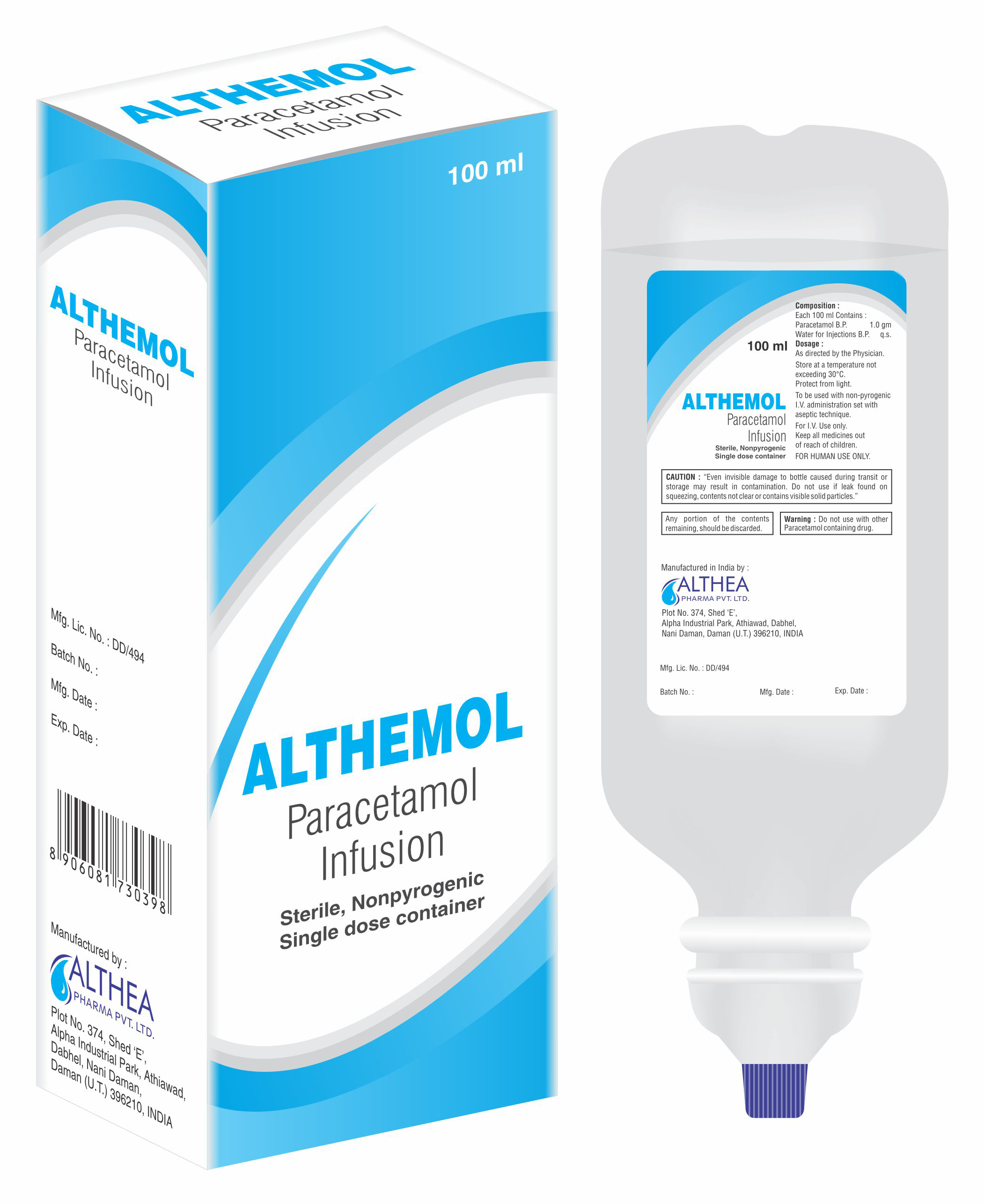 Althemol Paracetamol Infusion
